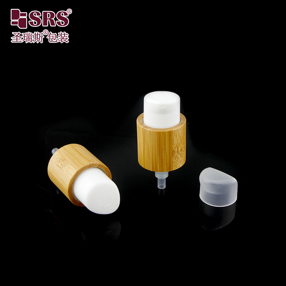 Luxury Recyclable N24/410 Screw-On Bamboo Lotion Pump Lid 