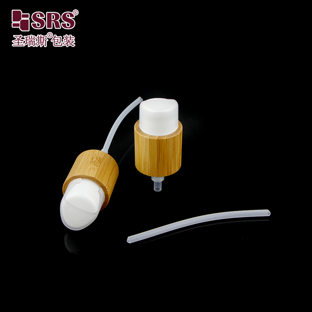 Luxury Recyclable N24/410 Screw-On Bamboo Lotion Pump Lid 