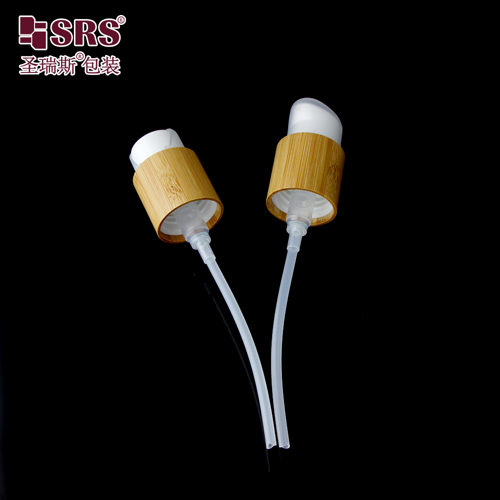 Luxury Recyclable N24/410 Screw-On Bamboo Lotion Pump Lid 