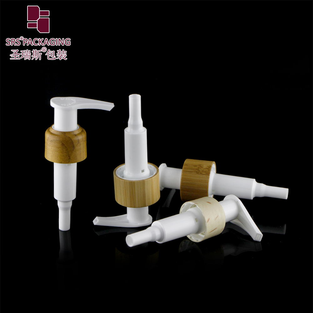 Luxury 24mm Bamboo Dispenser Left & Right Lock Lotion Pump for Cosmetics