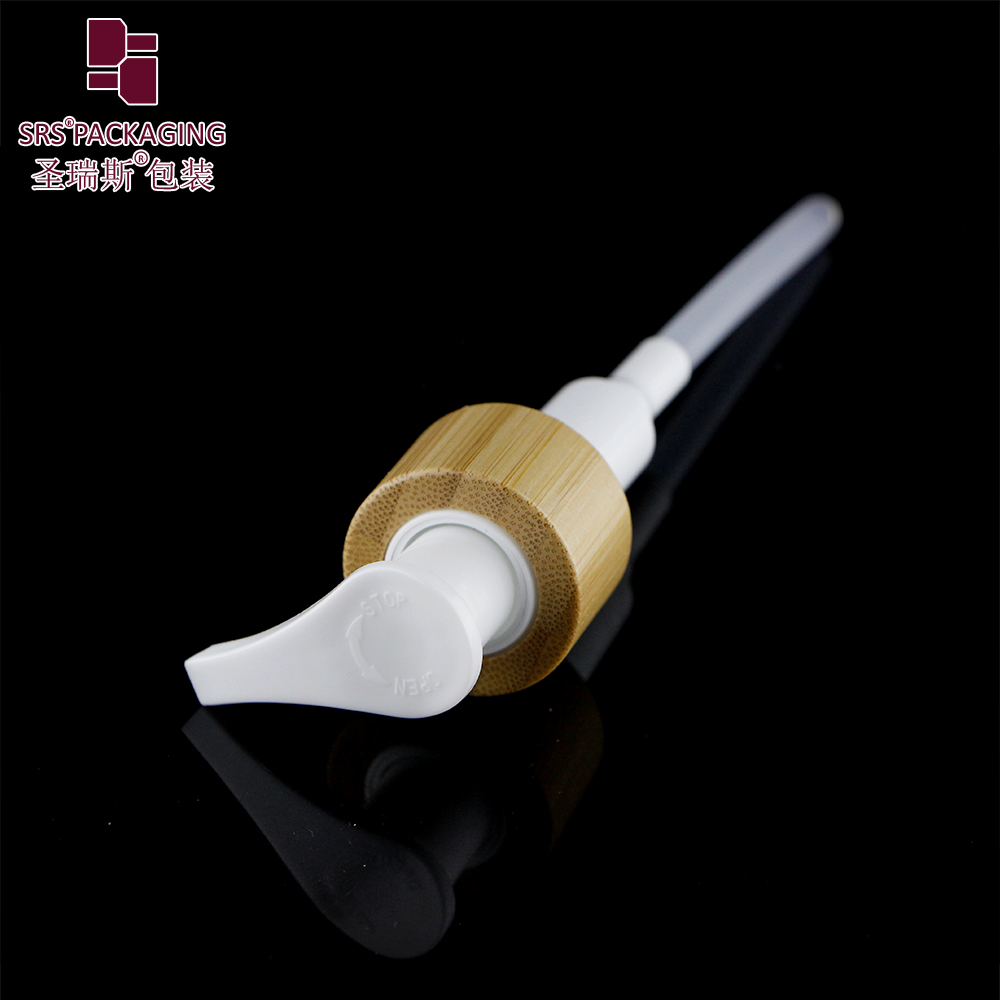 Luxury 24mm Bamboo Dispenser Left & Right Lock Lotion Pump for Cosmetics
