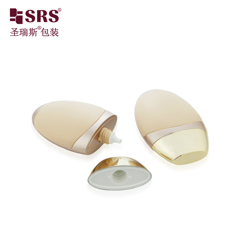 Empty 50ml Plastic Oval Squeeze Sunscreen Sunblock Bottle PP Cosmetic Packaging