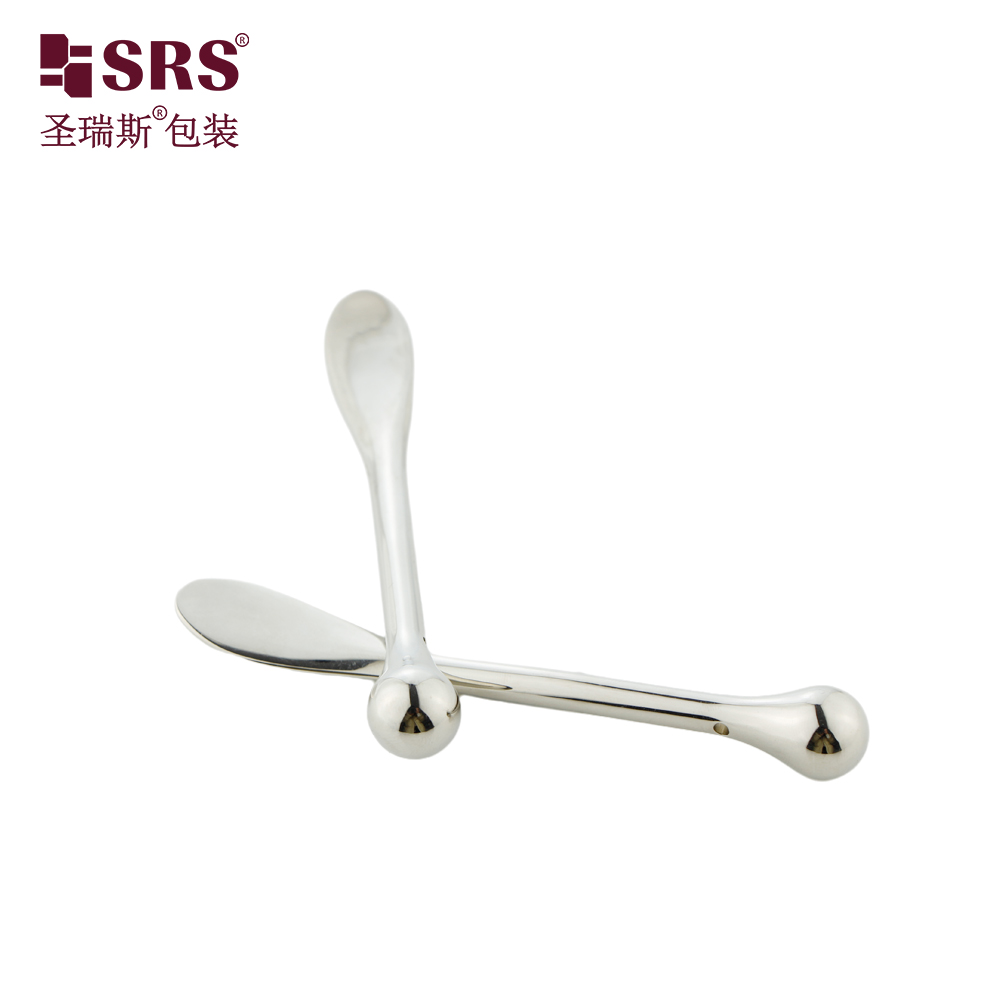 Custom Logo Makeup Mask Spoon Gold Silver Mini Cream Scoop Zinc Alloy Metal Small Cosmetic Spatula