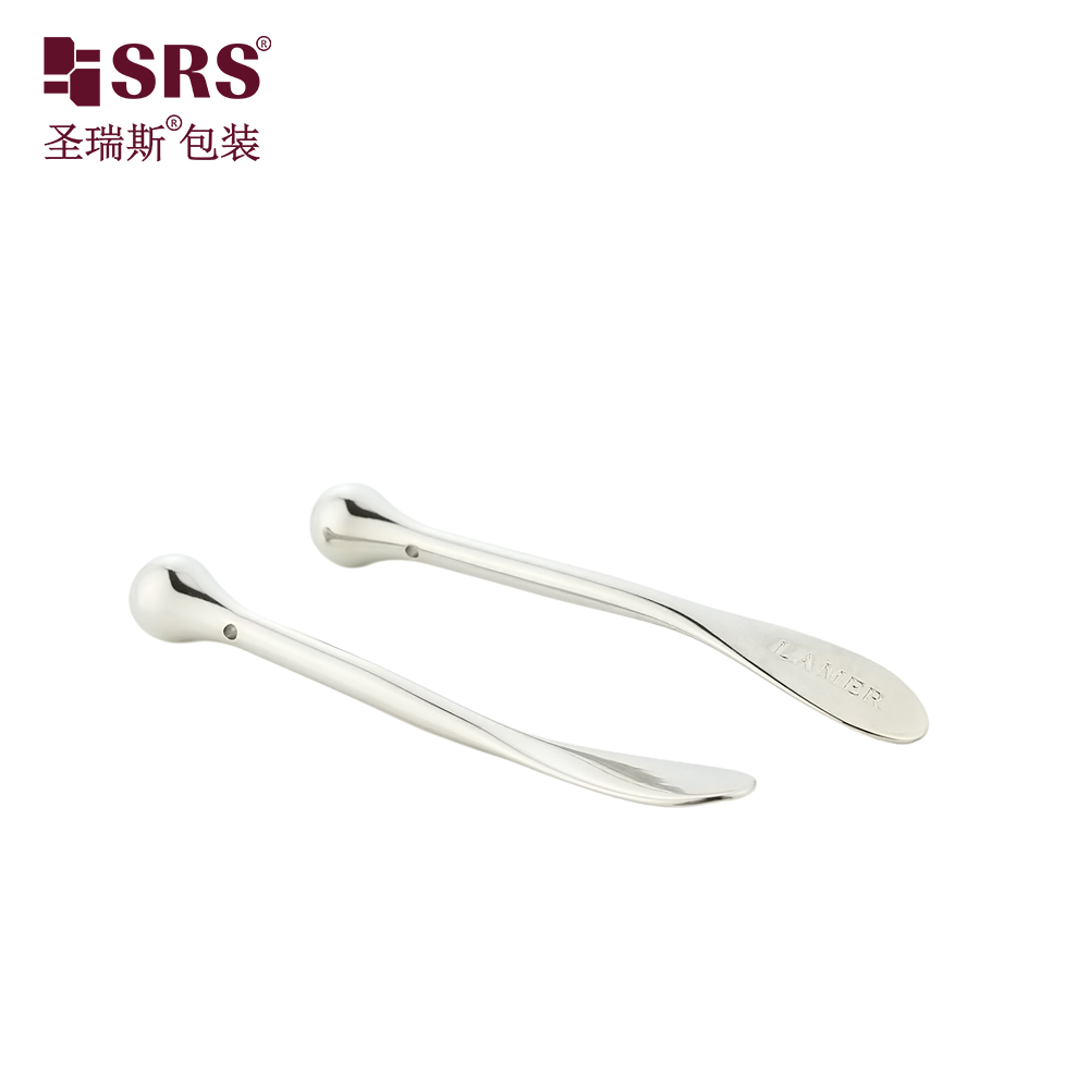 Custom Logo Makeup Mask Spoon Gold Silver Mini Cream Scoop Zinc Alloy Metal Small Cosmetic Spatula