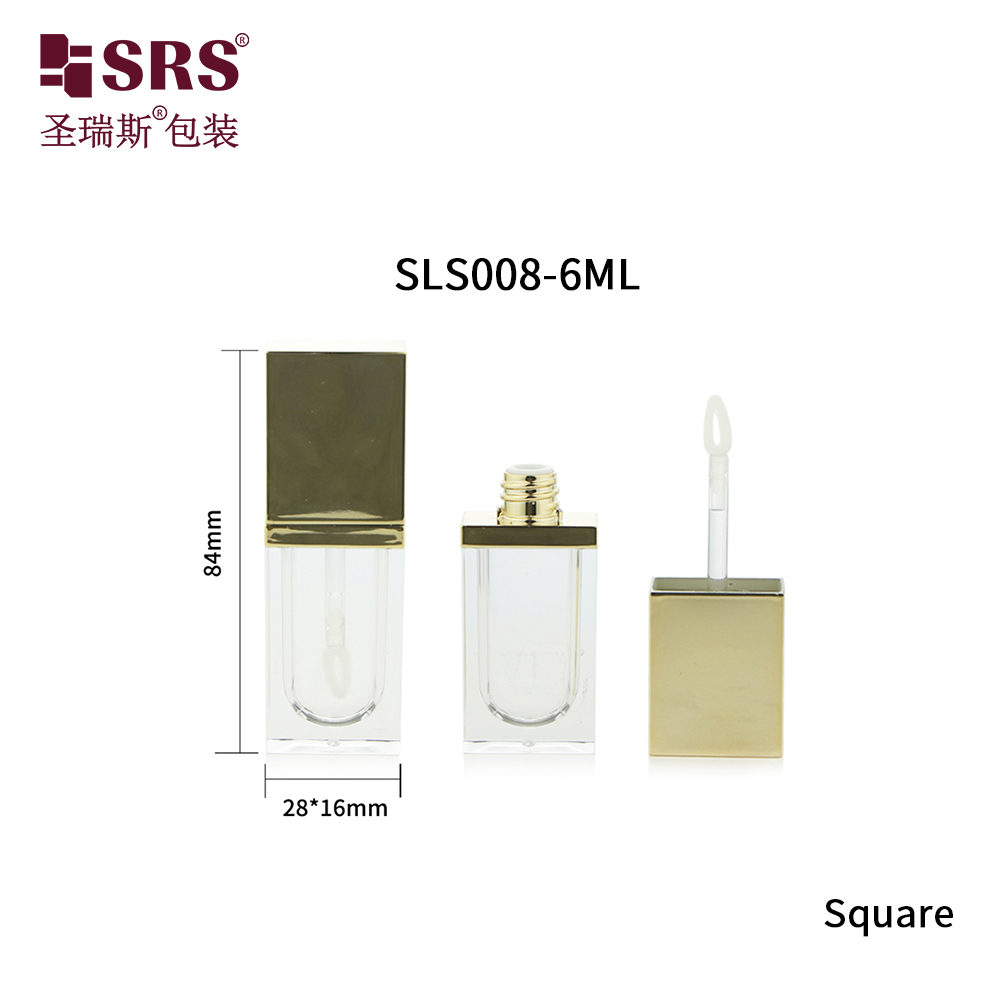 Gold Luxury Clear Custom Logo Lip Gloss Containers Packaging Cosmetics Lip Gloss Tubes 