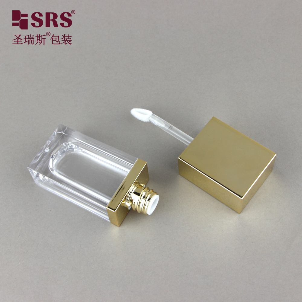 Gold Luxury Clear Custom Logo Lip Gloss Containers Packaging Cosmetics Lip Gloss Tubes 