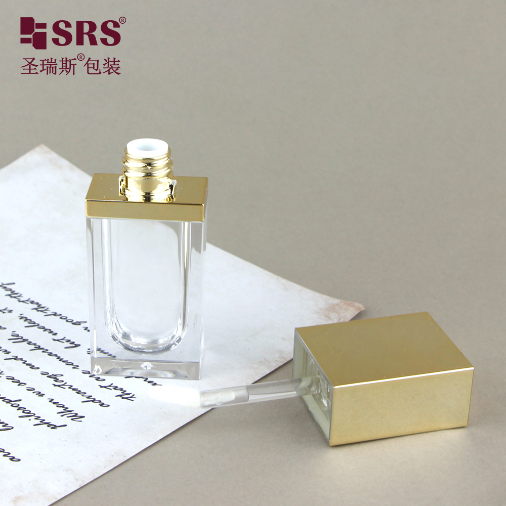 Gold Luxury Clear Custom Logo Lip Gloss Containers Packaging Cosmetics Lip Gloss Tubes 