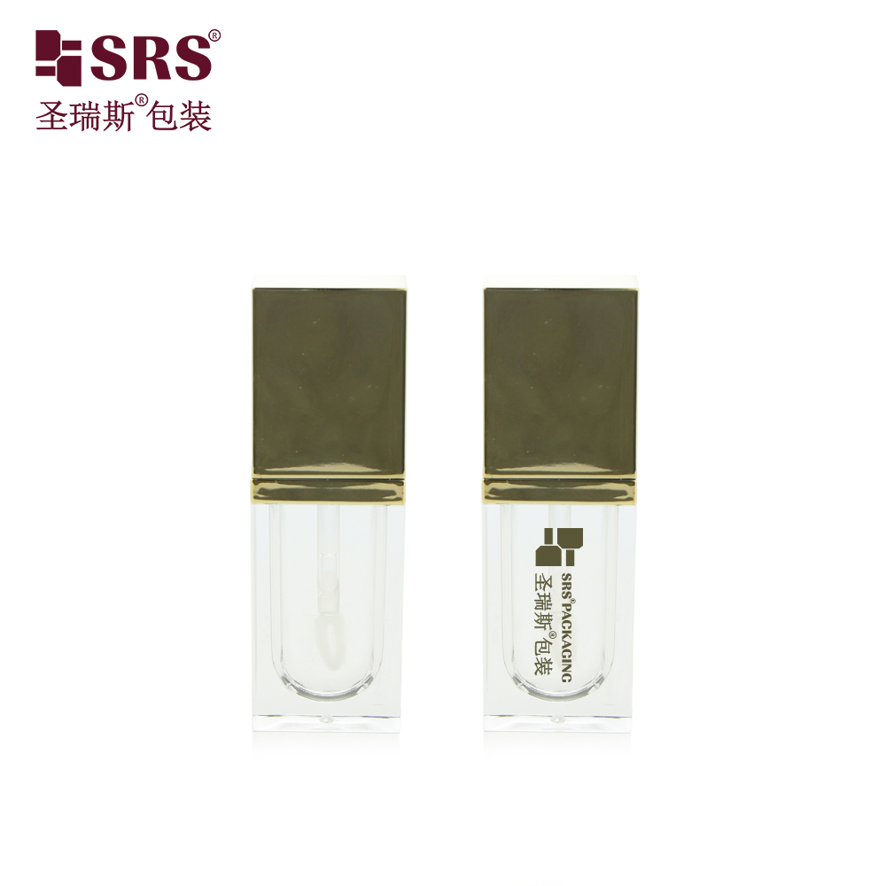 Gold Luxury Clear Custom Logo Lip Gloss Containers Packaging Cosmetics Lip Gloss Tubes 