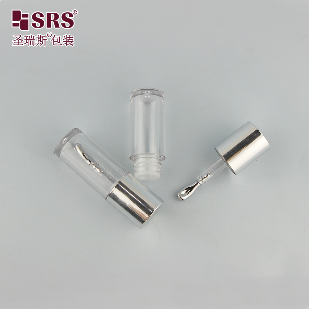 Luxury 8ml Eye Cream Essence Tube Shiny Silver Aluminum Plastic Lip Gloss Packaging with Tip Applicator