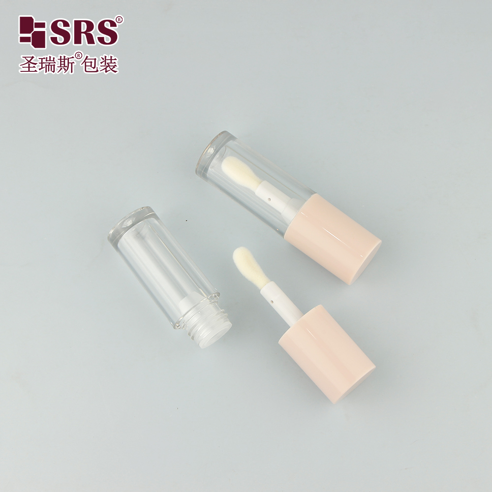 Custom Round Liquid Blush Bottle Empty Plastic Lip Gloss Oil Tube 4ml Eye Shadow Container Brush