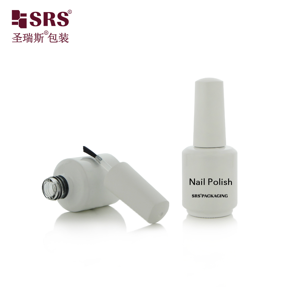 Wholesale Empty White Custom Capacity 15ml Glass Nail Polish Bottles with Screw Cap 