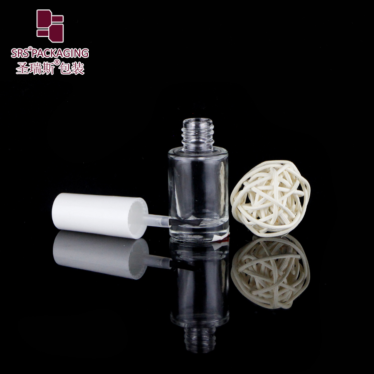 DIY Unique Clear Customized empty little mini glass 5ml 7ml UV Gel nail polish bottles with white cap