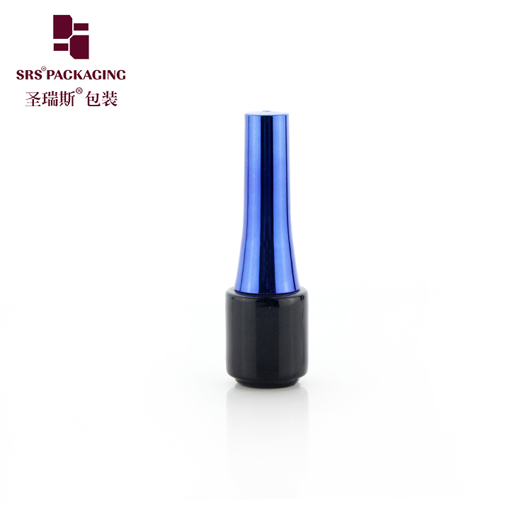 Free Sample Wholesale 3ml Empty Black Uv Gel Nail Polish Cosmetics Glass Bottle With Pp Cap Brush