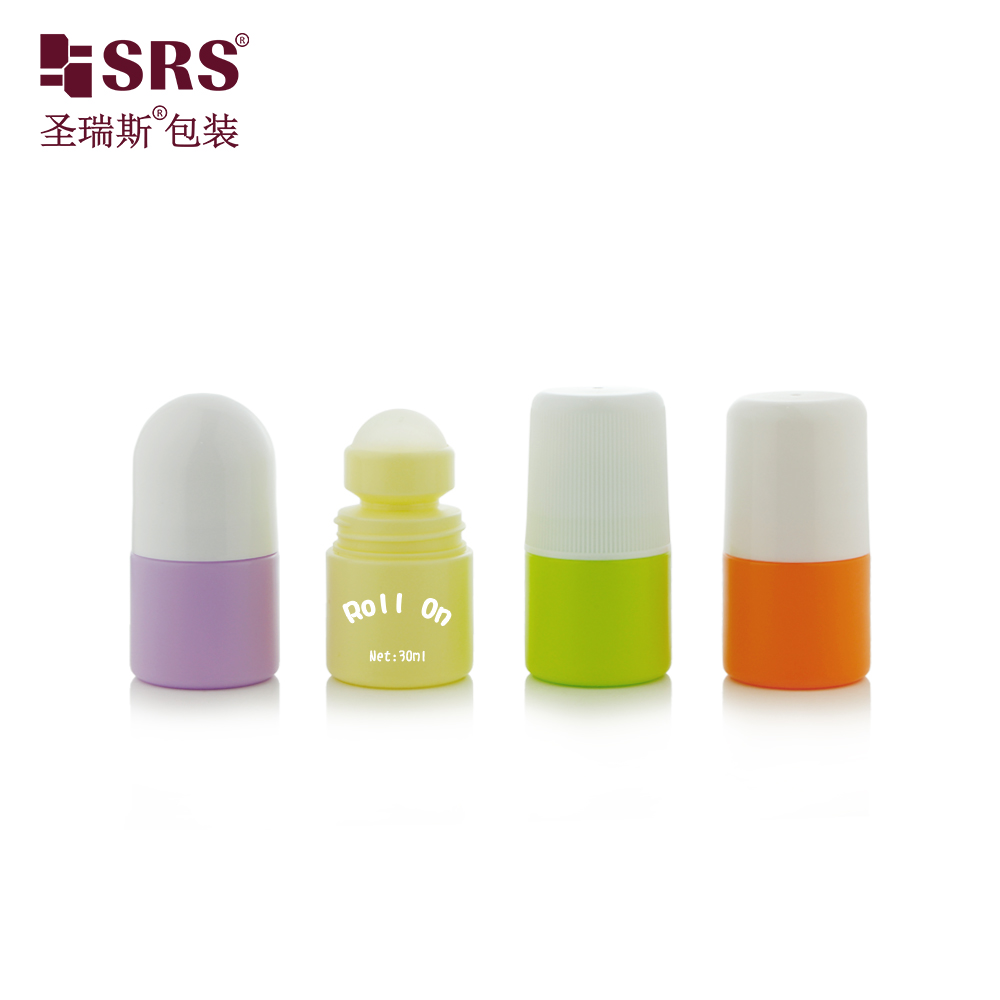 PP Empty 30ml Capsule Shaped Roll on Bottles for Deodorant Mosquito Repellent Packaging