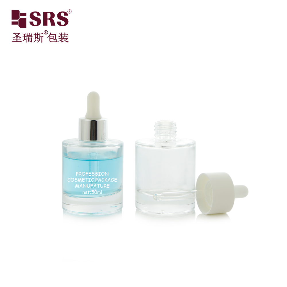 Manufactured Cosmetic 40ml 50ml Glass Dropper Bottle for Foundation Baby Oil 