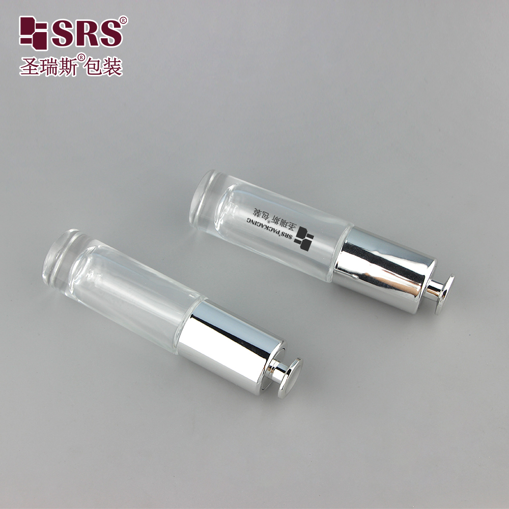 Two Mould 15ml Clear Essence Oil Glass Dropper Bottle with Gold & Silver Dropper Cap