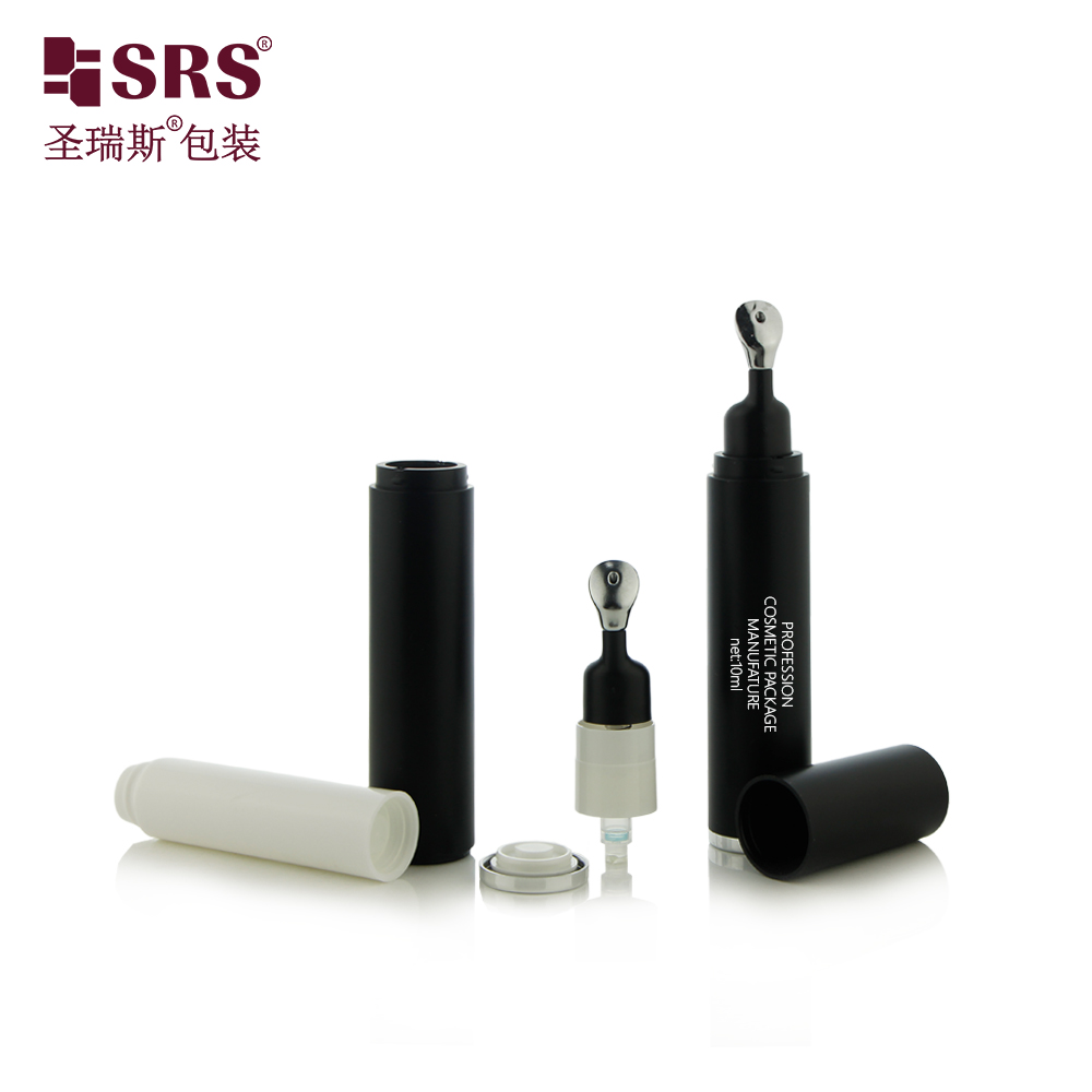 10ML 15ML Luxury Double Layer  Zinc Alloy Metal Massage Applicator Airless Eye Gel Bottle