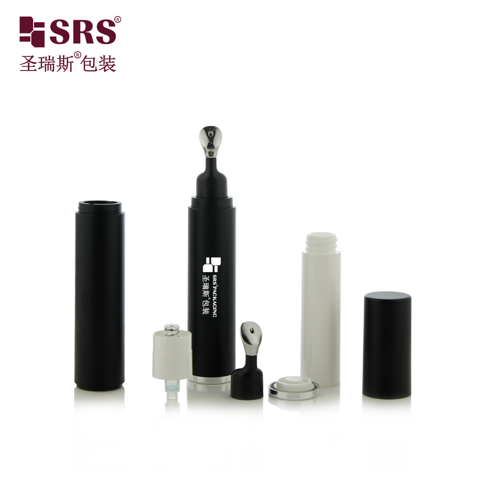 10ML 15ML Luxury Double Layer  Zinc Alloy Metal Massage Applicator Airless Eye Gel Bottle