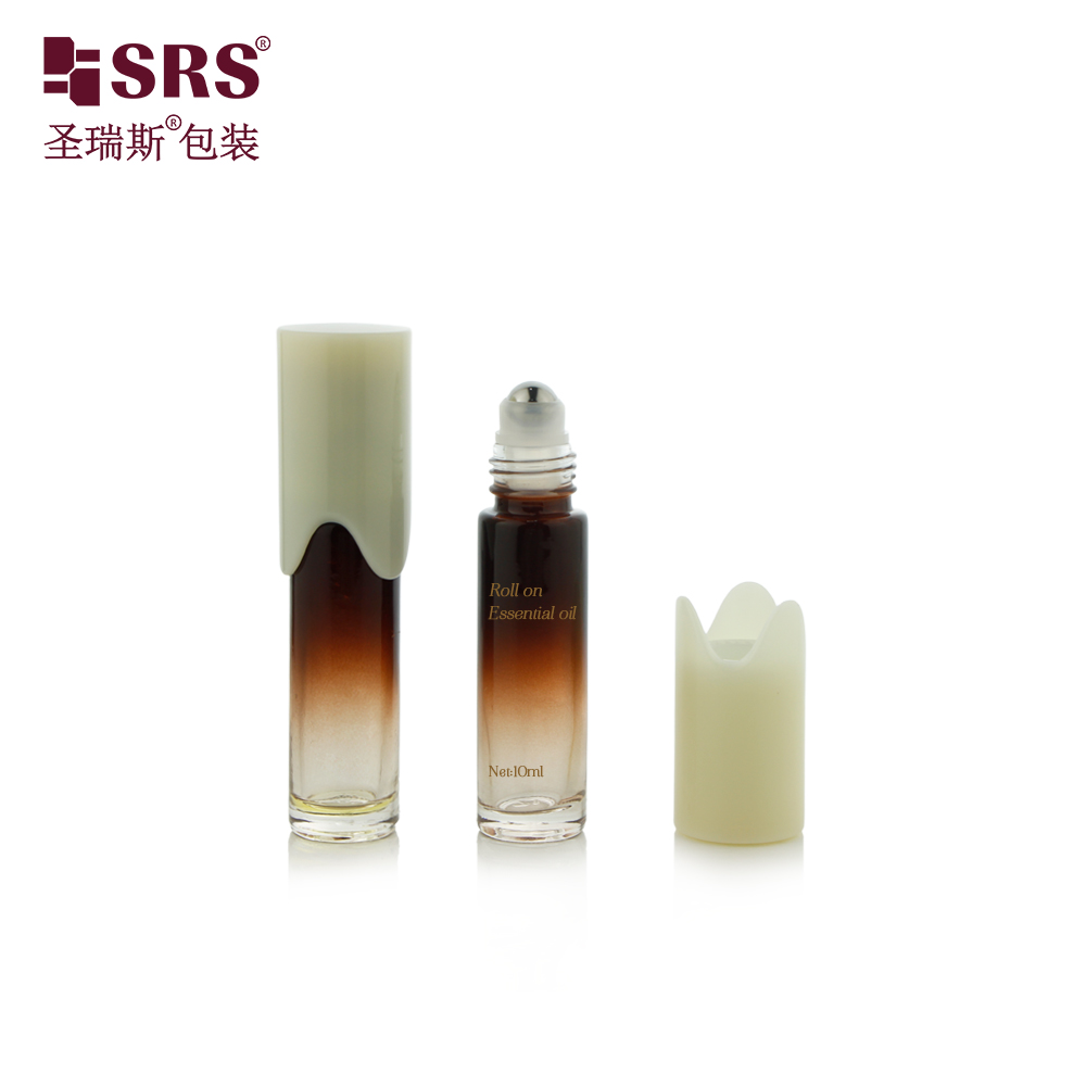 New Design Unique Plastic Cap 10ml Glass Roll on Bottle for Perfume Essential Oil        