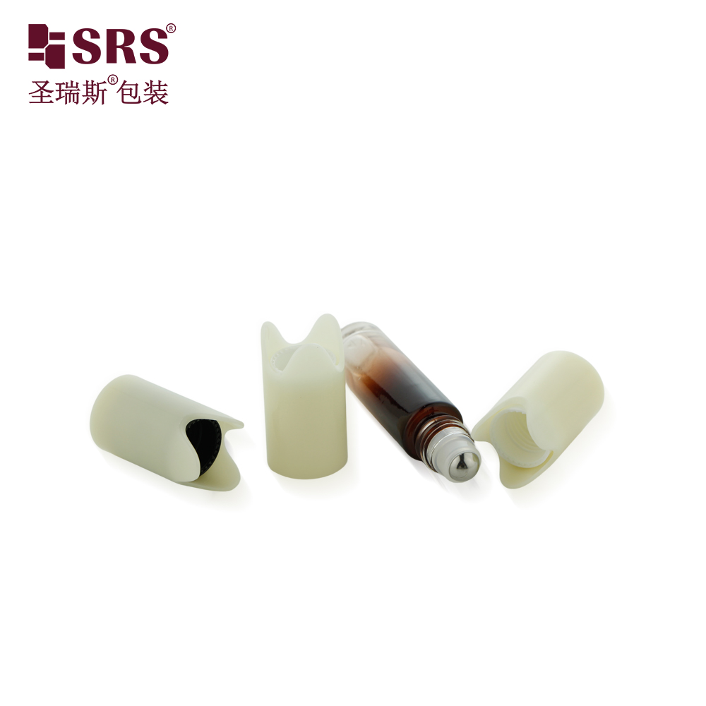 New Design Unique Plastic Cap 10ml Glass Roll on Bottle for Perfume Essential Oil        