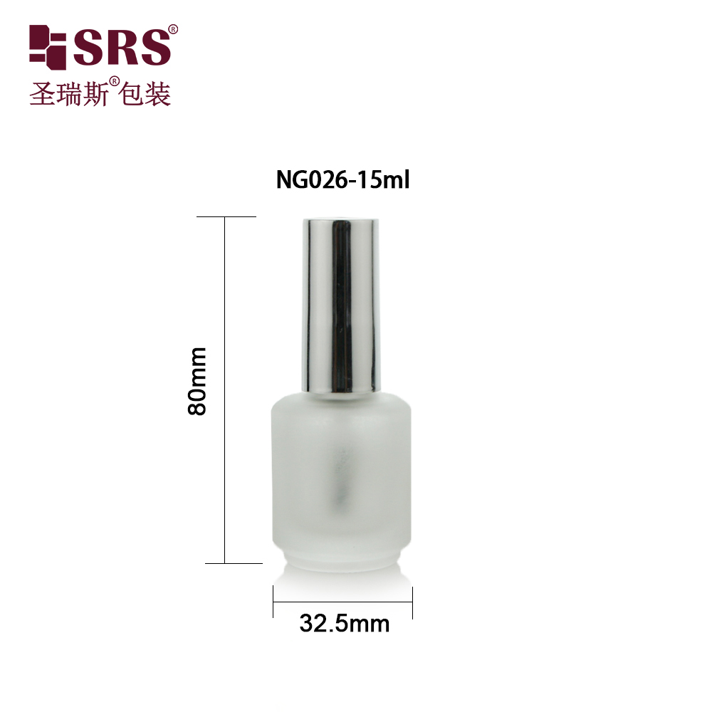 Frosted Manufacturer Price 15ml Round Gel Polish Glass Bottle Empty Nail Bottle 