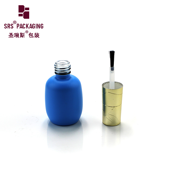 Empty Custom Blue 14ml UV Gel Nail Polish Glass Bottle With Printing Logo