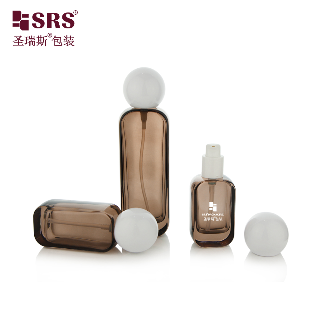 Eco Friendly Clear Glass Square Lotion Glass Bottle With Lotion Pump