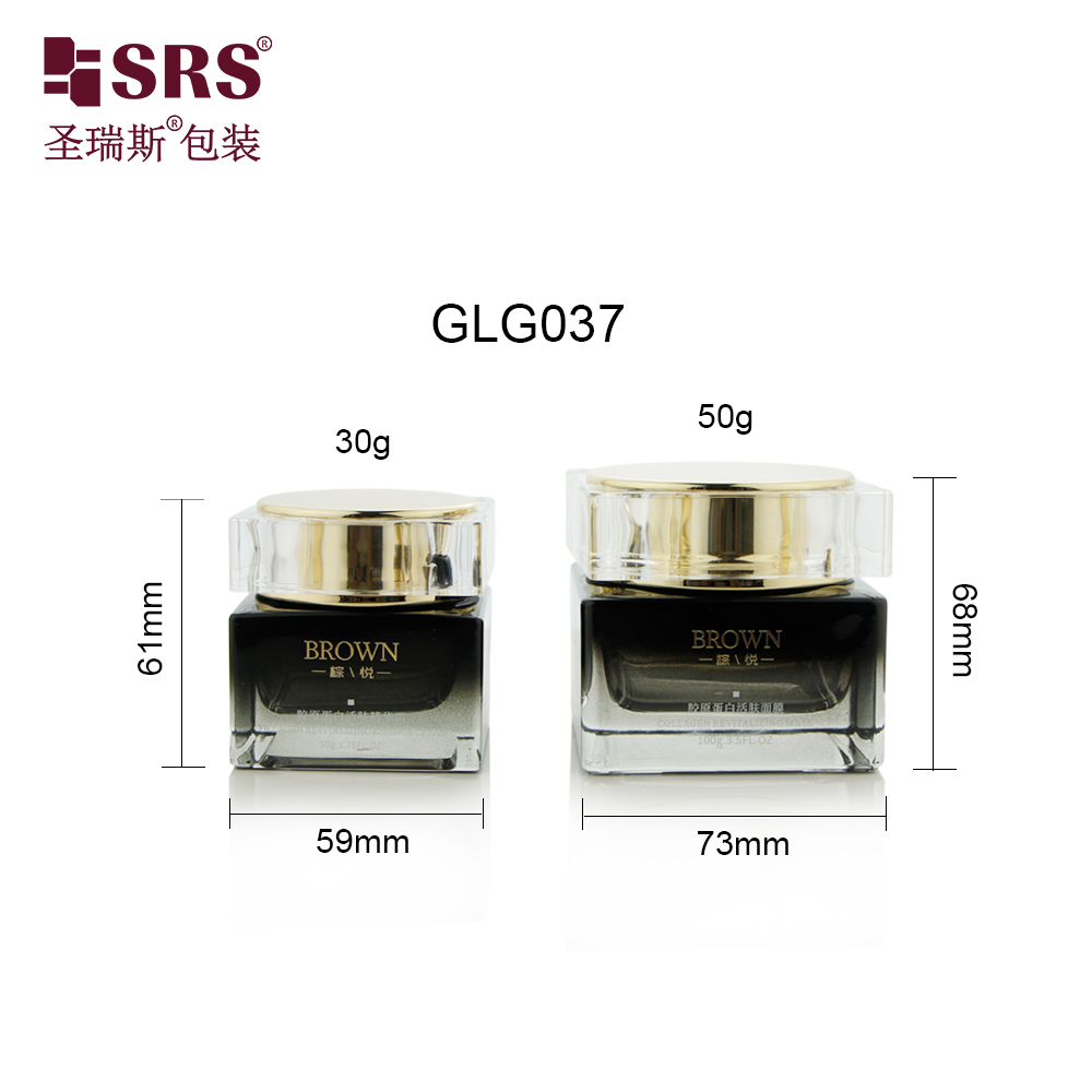  30g 50g High Quality Customized Glass Empty Scrub Cream Jars Packaging