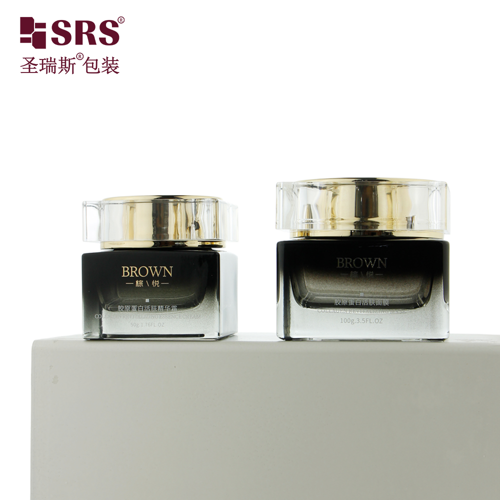  30g 50g High Quality Customized Glass Empty Scrub Cream Jars Packaging