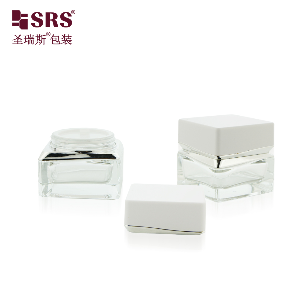 Eco-friendly Factory Price Skincare Face Cream 50g Empty Glass Cream Jar 