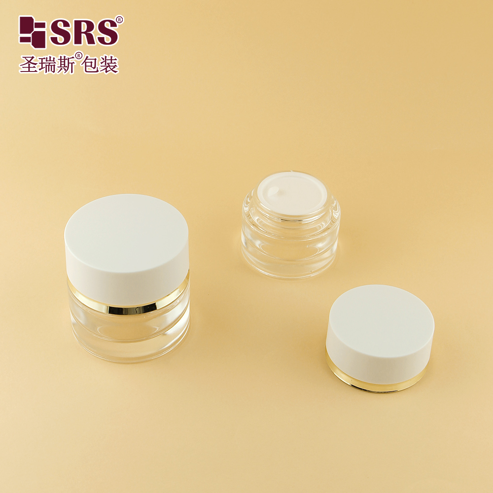 Empty Round Cosmetic 30g 50g Clear Frosted Glass Jar Cream Jar with Lid