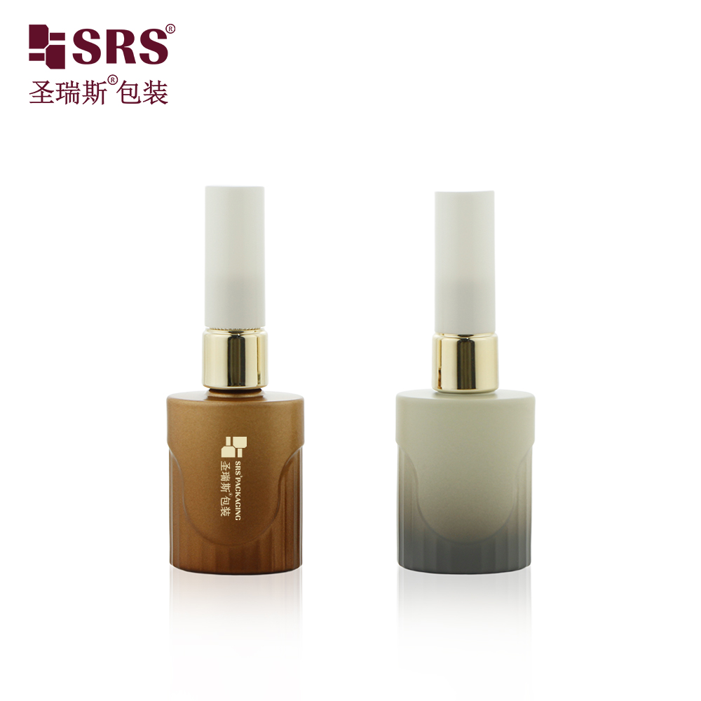 Free Sample Empty Special Shape Glass Nail Polish Bottles with Screw Cap and Brush Lid for Screen Printing
