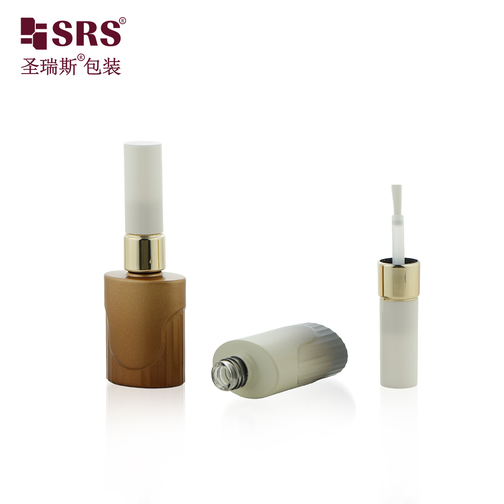 Free Sample Empty Special Shape Glass Nail Polish Bottles with Screw Cap and Brush Lid for Screen Printing