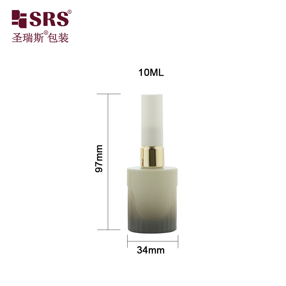 Free Sample Empty Special Shape Glass Nail Polish Bottles with Screw Cap and Brush Lid for Screen Printing