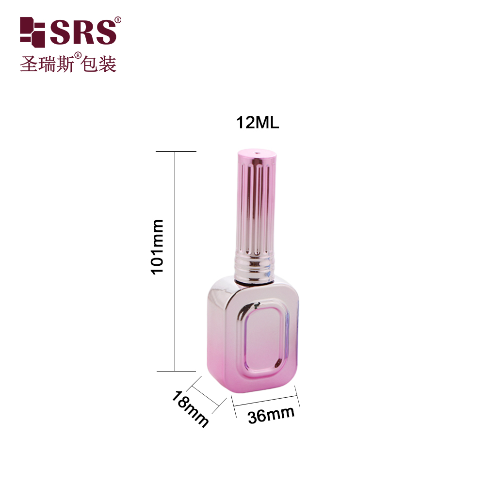 New Design Customized 12ml Unique Nail Polish Glass Bottle Wholesale Empty Gel Polish Packaging with Brush 