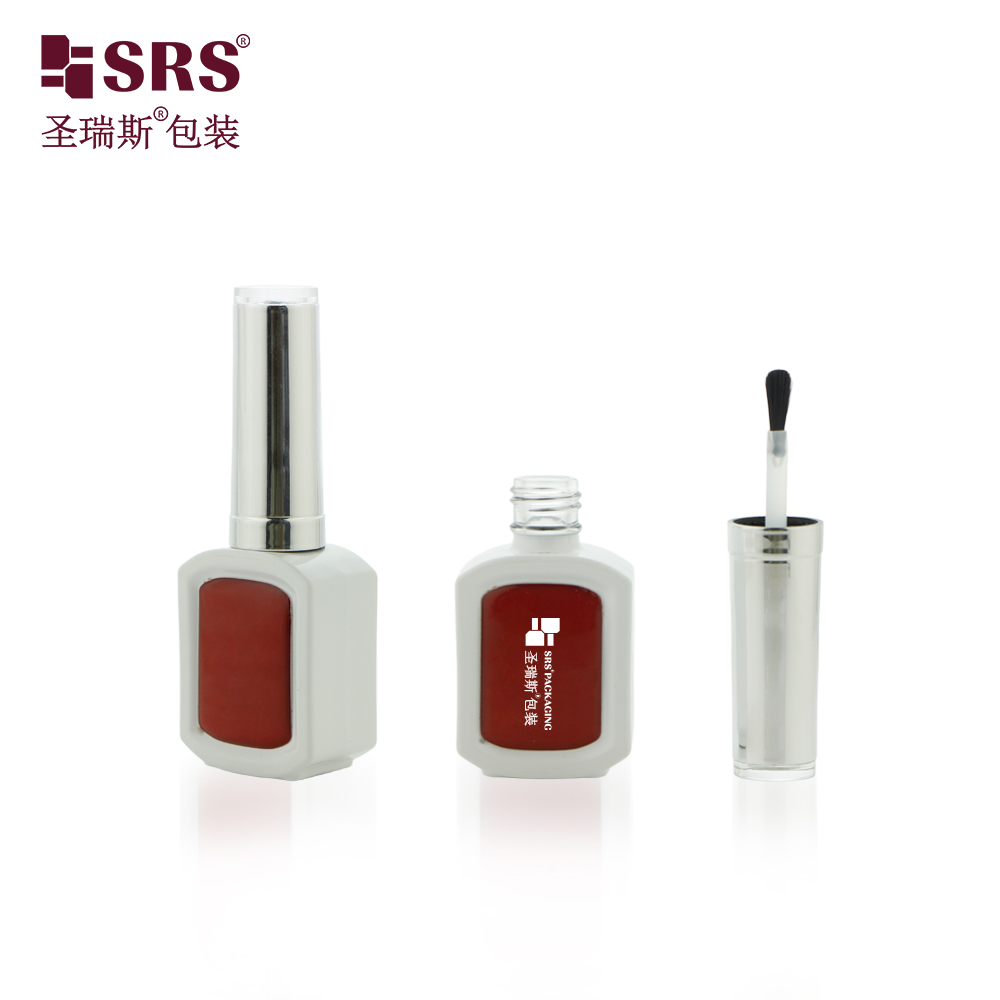 Customizabe High End Empty Nail Polish Bottle Label Square Glass Bottle