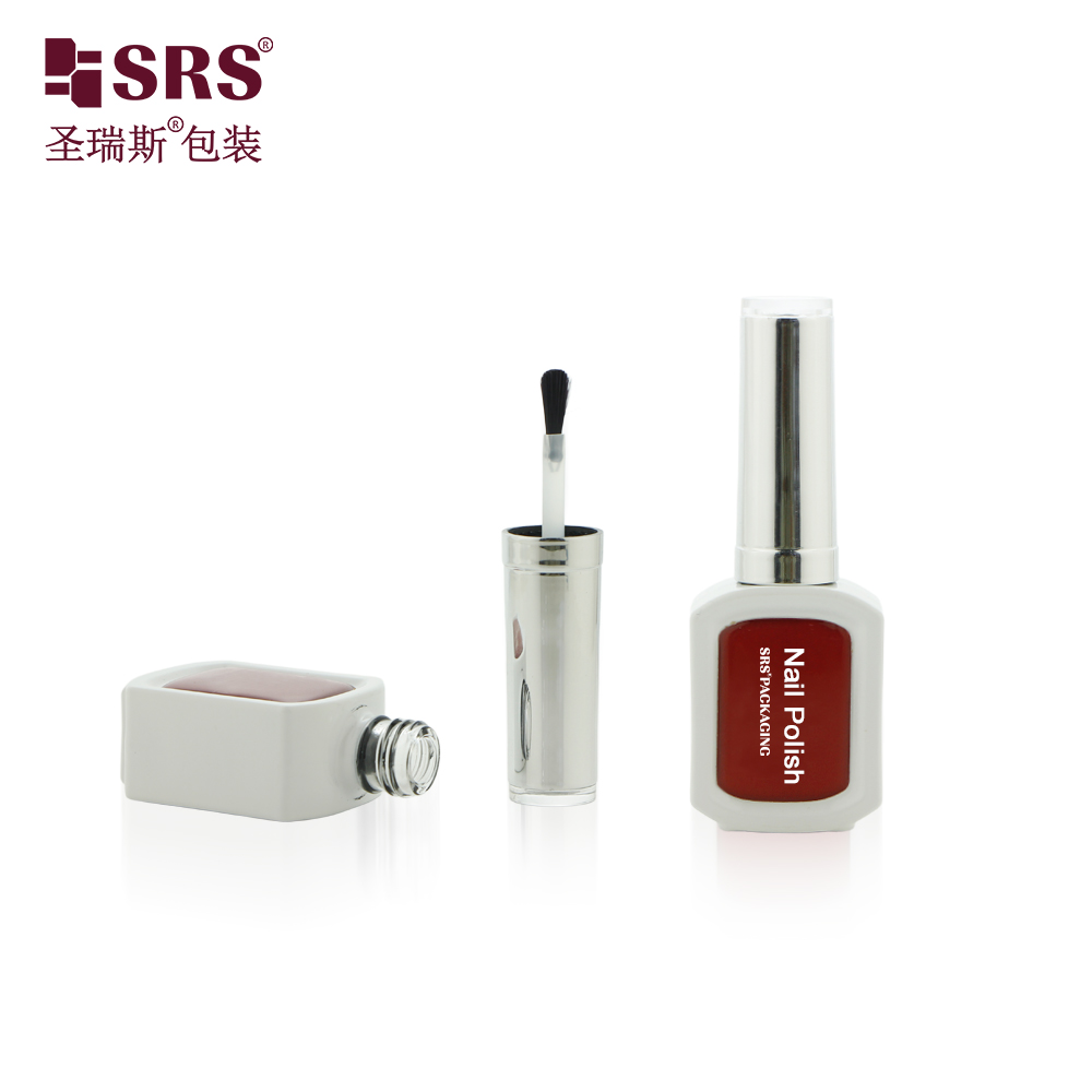 Customizabe High End Empty Nail Polish Bottle Label Square Glass Bottle