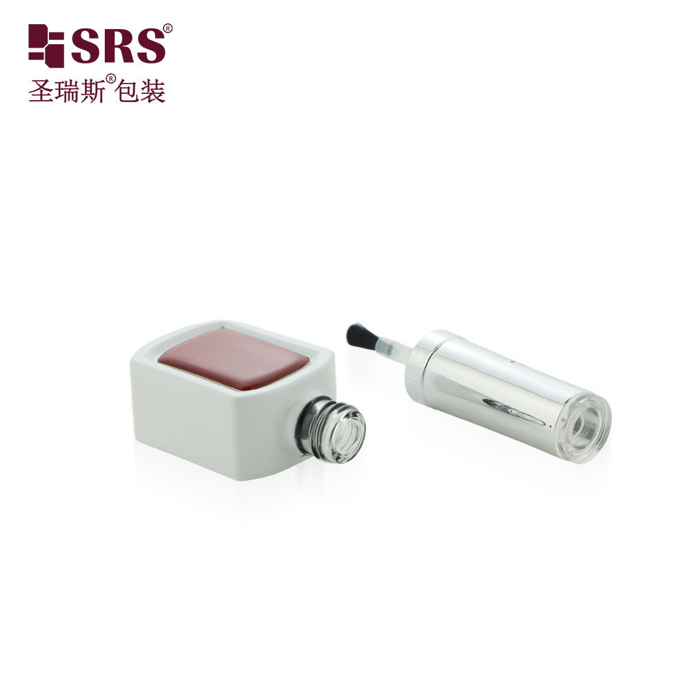 Customizabe High End Empty Nail Polish Bottle Label Square Glass Bottle
