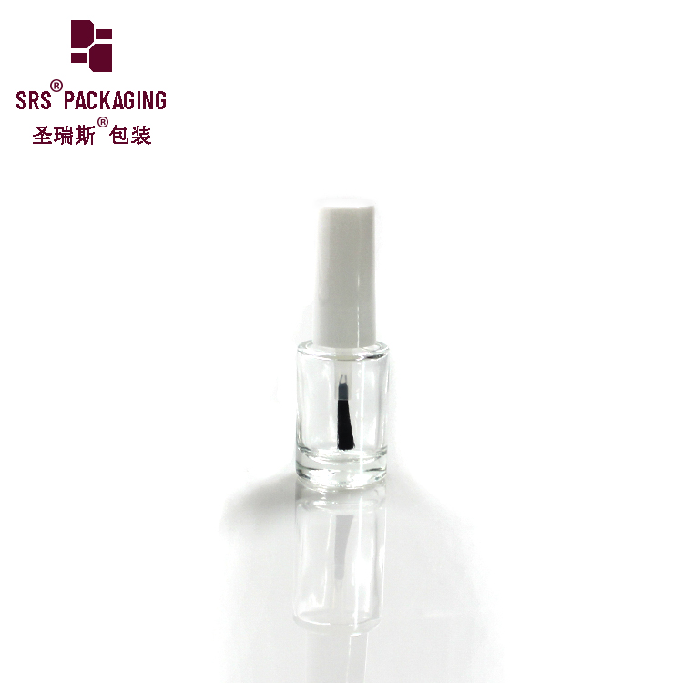 DIY Unique Clear Customized empty little mini glass 5ml 7ml UV Gel nail  polish bottles with white cap