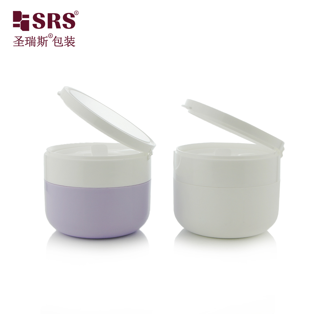 100g Purple Flip Lid PP Material with Spoon Skin Care Packaging Cosmetic Cream Empty Plastic Jar