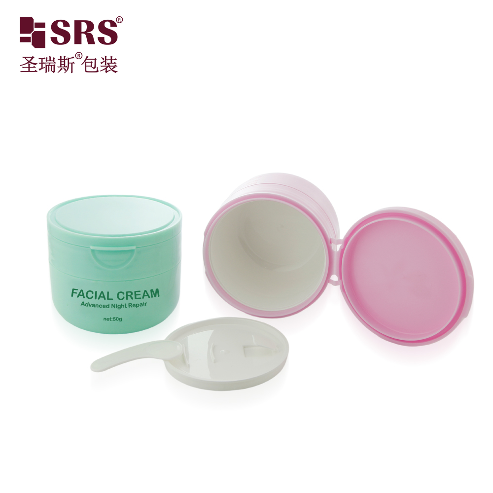 100ml New Product Frosted Cream Plastic Jar Cosmetic Jar with Flip Cap