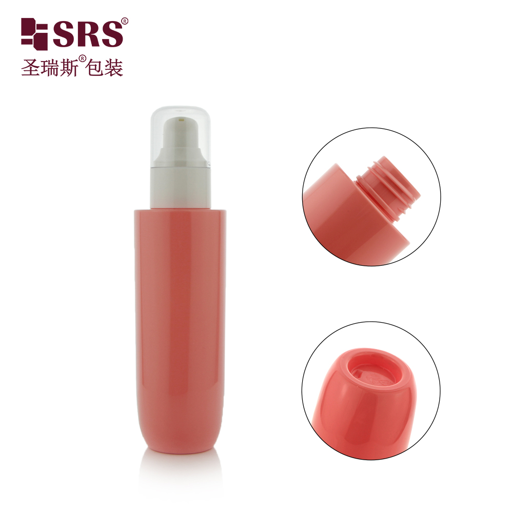 100ml Red Special Shape Lotion Bottle PET Plastic Bottle Toner Cosmetic Bottles