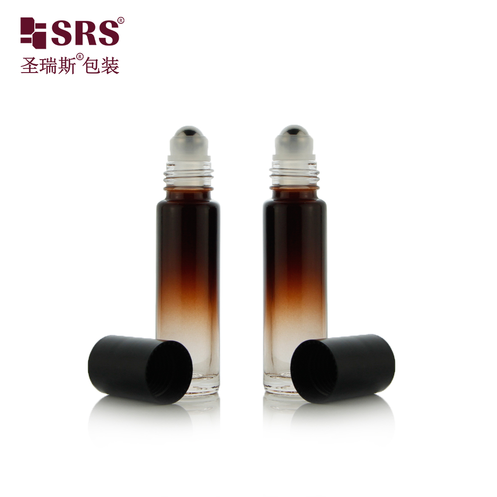 1/3oz essential oil custom gradient color glass 10ml roll on glass bottle