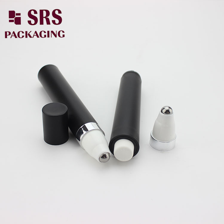 round PP material roller ball bottle 15ml with aluminum lid