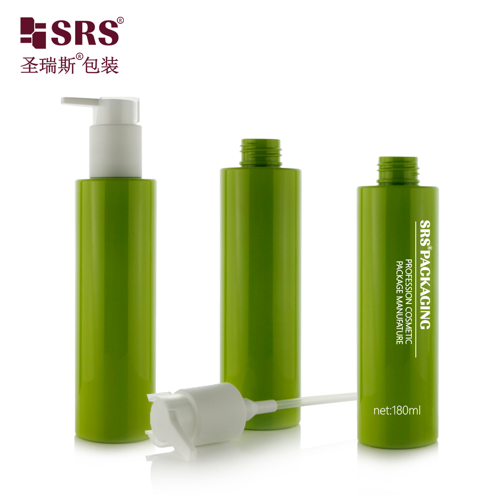 180ml Press Pump Soap Lotion Bottle Empty Glossy Plastic Bottle Skin Care Container Packaging