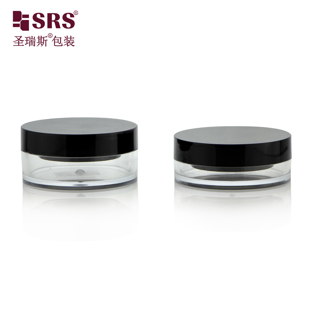 S028F Empty Loose Powder Case Facial Blusher jar with Puff Elastic mesh yarn loose powder jars 10g 20g