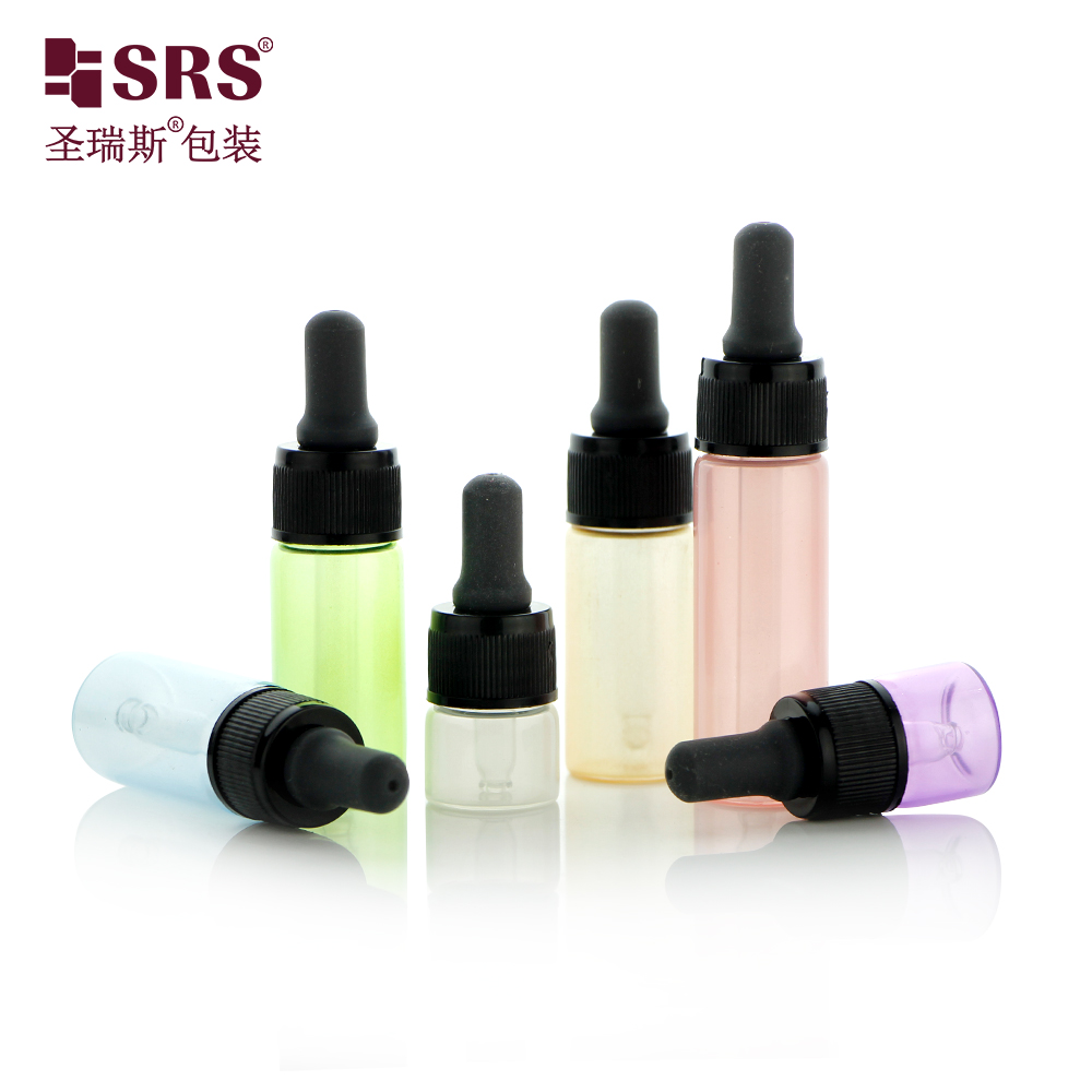 2ml 5ml 10ml 15ml Luxury Mini Black Dropper Glass Bottle For Eye Serum Essential Oil Dropper Bottles