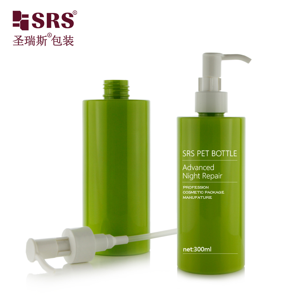 300ml Luxury PCR Eco-friendly Material Custom Color Skincare Serum Gel PET Lotion Bottle