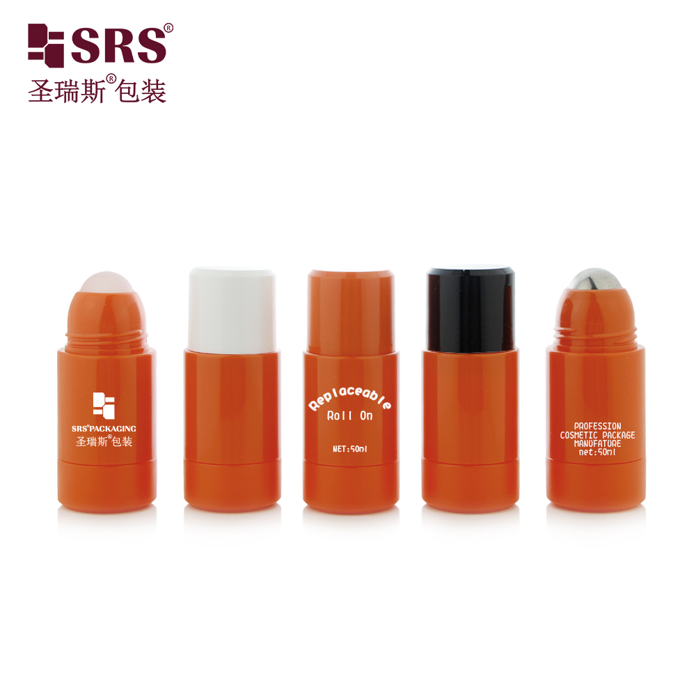 50ml 75ml Refillable Beauty Packaging Deodorant Plastic Roll on Bottle 