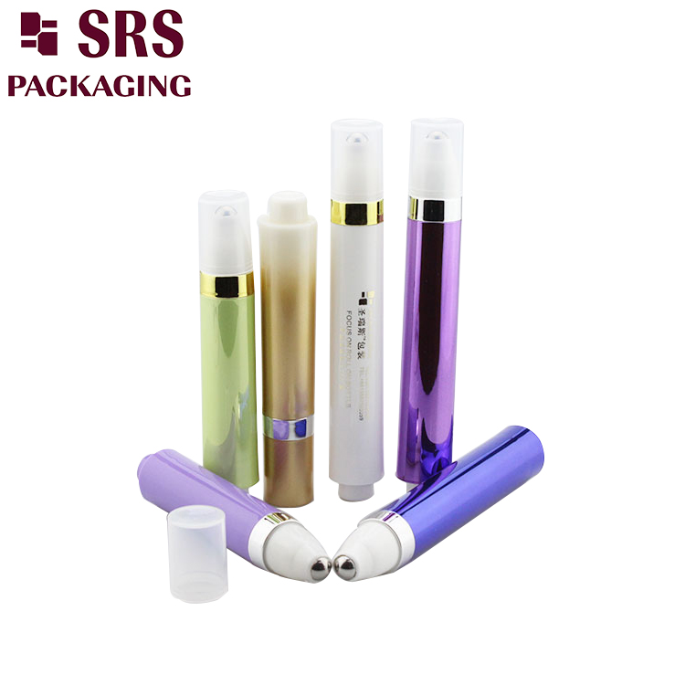 AY-10ml 15ml hot sale airless plastic roll on bottle for eye cream